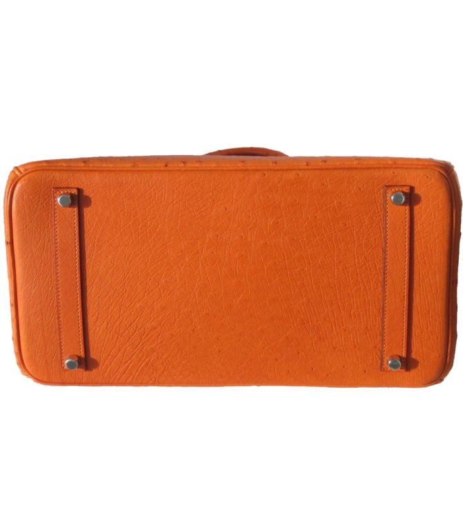 35cm Hermès Orange Ostrich Birkin For Sale 1