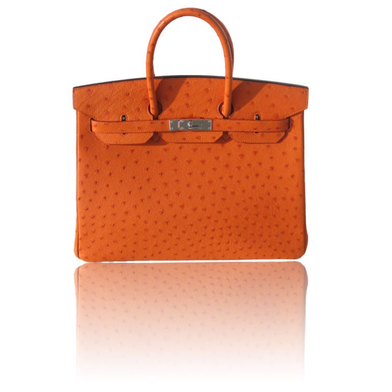 35cm Hermès Orange Ostrich Birkin For Sale at 1stDibs