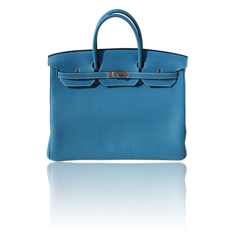 40cm Hermès Blue Jean Togo Birkin For Sale
