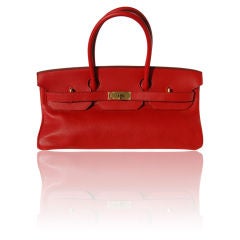 42cm Hermes JPG Rouge Taurillon Clemence Shoulder Birkin Bag