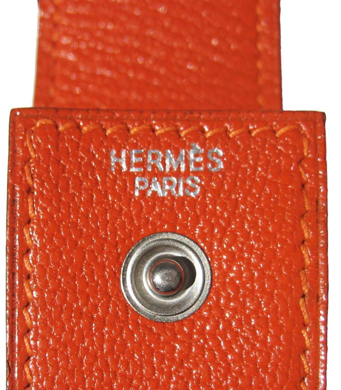 Hermès Bright Orange Chevre Lipstick Holder