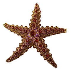 Rare Amethyst and Ruby Starfish pin by Rene Boivin Paris.