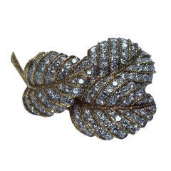 Triple Leaf Diamond Clip Pin by Van Cleef & Arpels