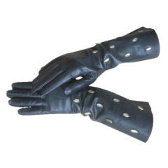 YVES SAINT LAURENT Luxe 1980's Jewel Studed Gloves New sz 7 1/2