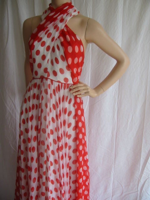 Bill Blass Sexy Vintage Polka Dot Dress Sz 4