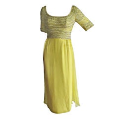Stunning Vintage Valentino Jeweled Yellow Gown Sz 4