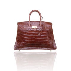 Hermes 35 cm Cognac Alligator Birkin New in Box