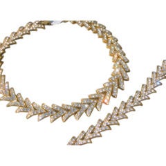 RICHARD SERBIN Gorgeous Retro Crystal Necklace & Bracelet Set