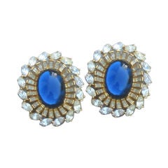 RICHARD SERBIN Fabulous Swarovski Crystal 
Glass Clip Earrings