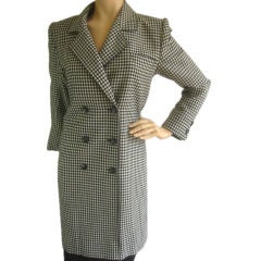 YVES SAINT LAURENT Vintage Houndstooth Coat Sz 4