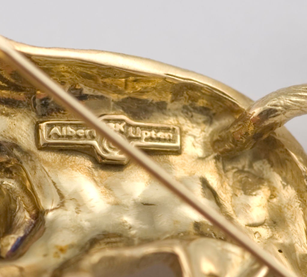 DALMATIAN DOG 18K GOLD BROOCH / PIN RUBY ENAMEL LIPTEN