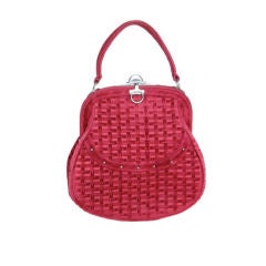 Roberta di Camerino Basket Weave Patterned Velvet Handbag 1