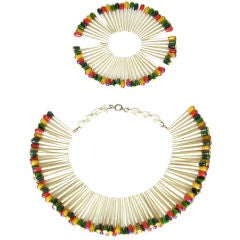 Vintage Martha Sleeper Matchsticks Necklace and Bracelet Set