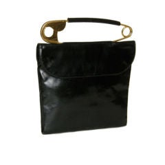Vintage Koret Leather Handbag with Safety Pin Handle