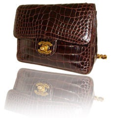 Brown Alligator Shoulder Bag by Chanel