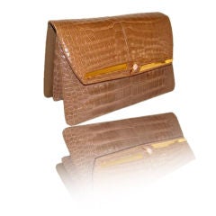 Retro Alligator Clutch or Shoulder bag by Judith Leiber