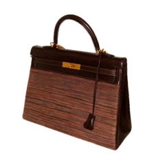 Chocolate Brown Kelly Vibrato by Hermes