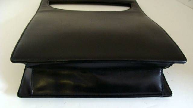Architectural Sculptural Handbag in Black Calf For Sale 2
