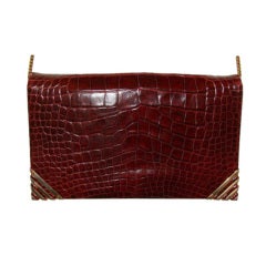 Rouge Alligator Shoulder Bag - Judith Leiber for Bonwit Teller 6