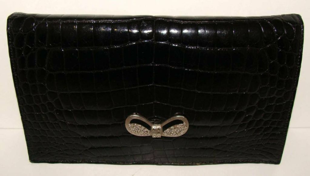 Crocodile Evening Bag Clutch by Lucille de Paris For Sale 4