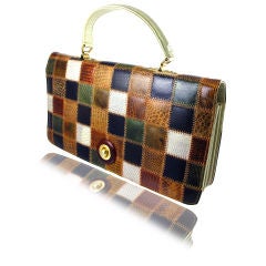 Patchwork Lizard Skin Handbag