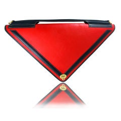 Vintage Marc Zanardelli Red Leather Triangle Handbag