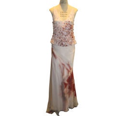 The Painted Organza and Chiffon  Blouson Gown and Stole