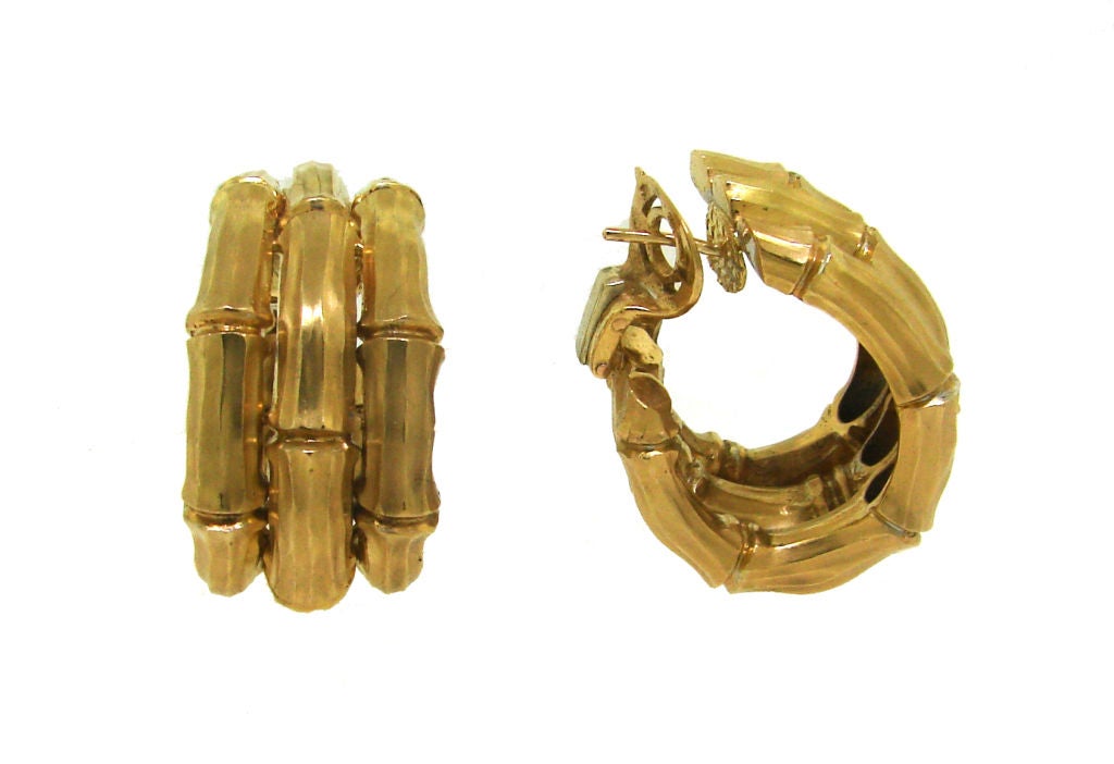 Women's Cartier 18k Yellow Gold Bamboo Set (Necklace, Ring & Earrings)