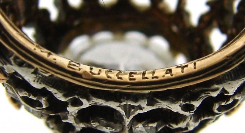Mario Buccellati  3.64 cts Cushion Cut Diamond & 18k Gold Ring 5