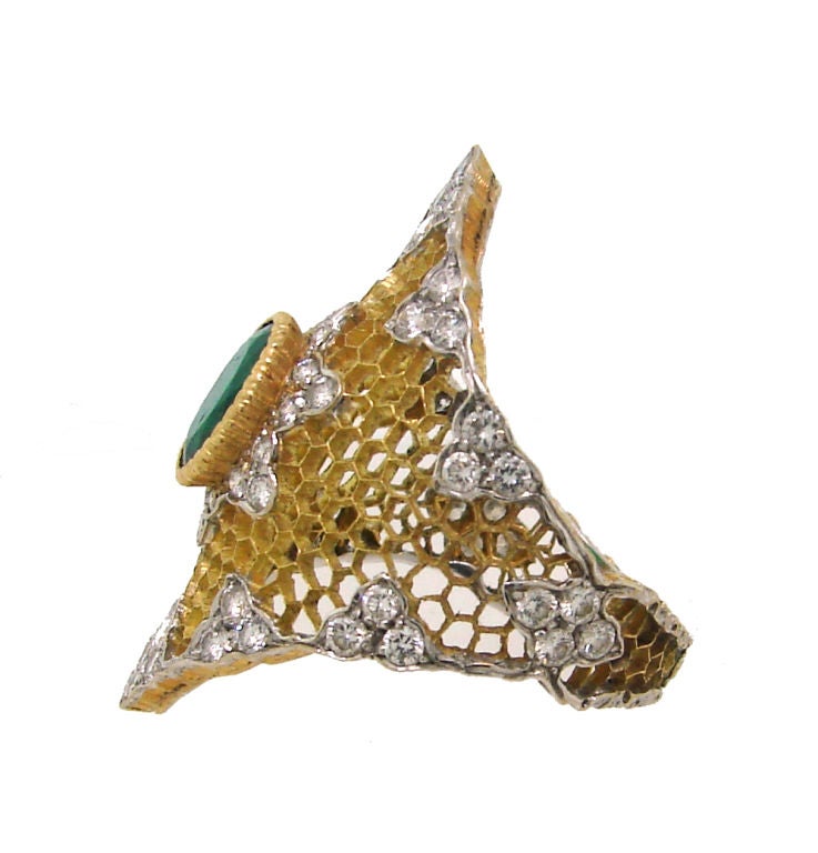Buccellati Emerald, Diamond & Two-tone Gold Ring 2