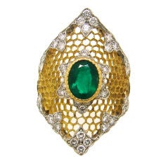 Buccellati Emerald, Diamond & Two-tone Gold Ring