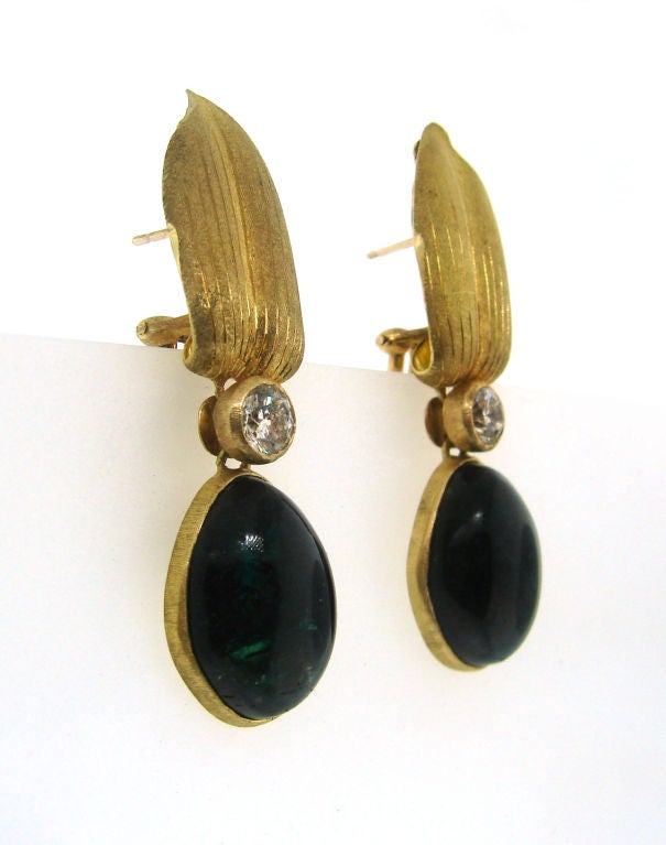 Buccellati Diamond, Green Tourmaline Gold  Necklace & Earrings 2