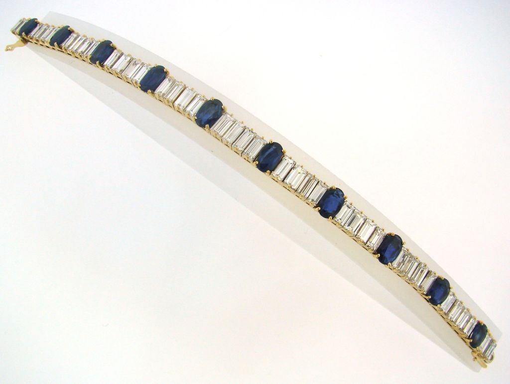Cartier Diamond, Sapphire & Yellow Gold Tennis Bracelet 1
