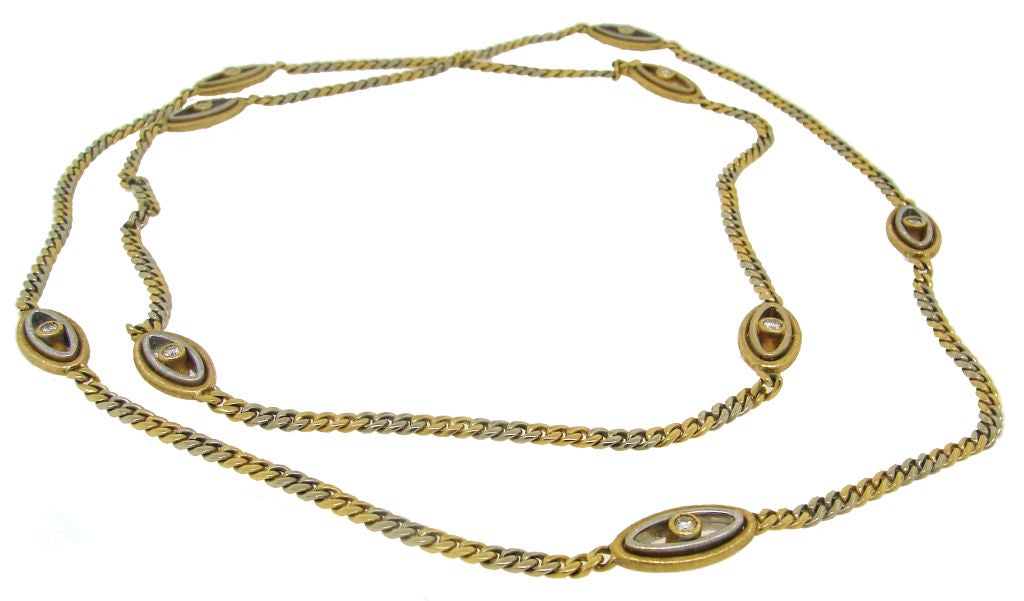 Buccellati Diamond &Two-Tone Gold Double-Sided Evil Eye Necklace