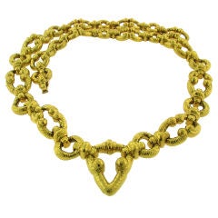 Heavy and Bold David Webb Hammered Gold Necklace