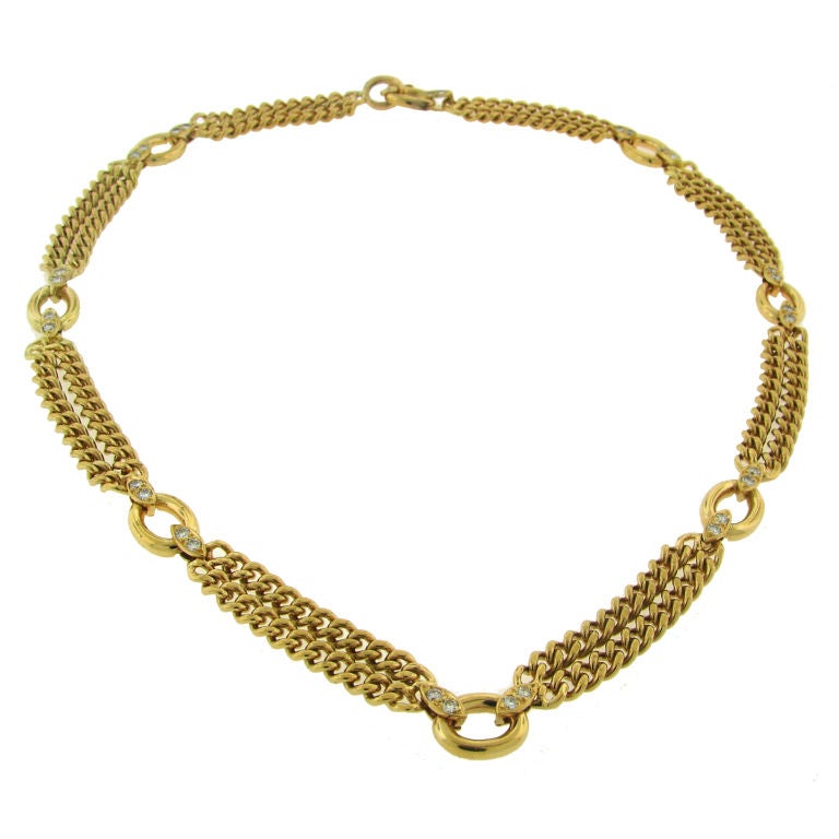 Van Cleef & Arpels Diamond & 18k Yellow Gold Necklace