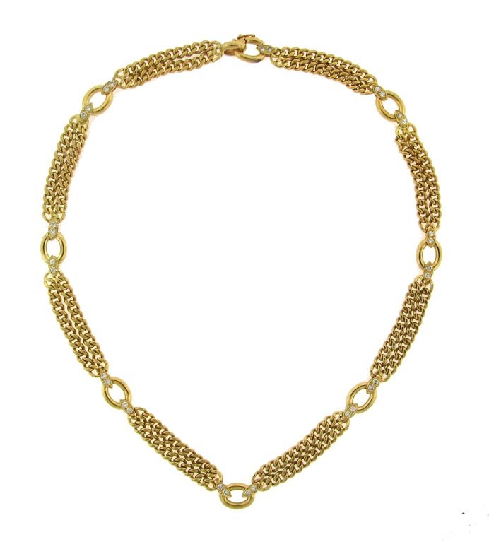 Van Cleef & Arpels Diamond & 18k Yellow Gold Necklace