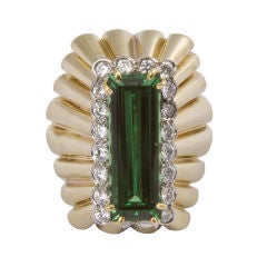 important 18 kt. tourmaline and diamond ring