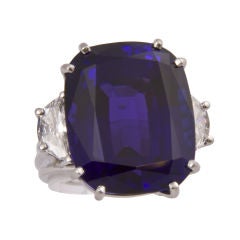 magnificent platinum 39ct. tanzanite and diamond ring