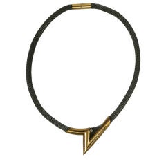 Geometric gold, diamond and steal mesh chocker necklace