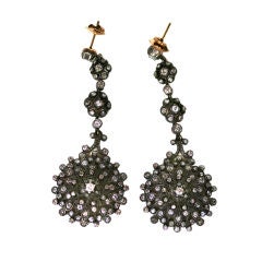 Early rose diamond drop earrings