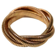 Triple 18K gold snake bracelet