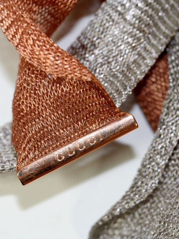 Gucci 18K gold mesh necklaces For Sale 2