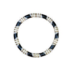 Vintage 1980s CINER Gilt Enamel & Paste Choker Necklace