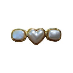 1990s CHANEL Gilt & Pearl Hair Clip