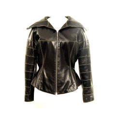 1980s CLAUDE MONTANA Lambskin Motorcycle Zip Jacket