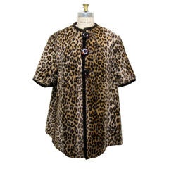 1950s Faux Leopard Fur 'Swing' Coat