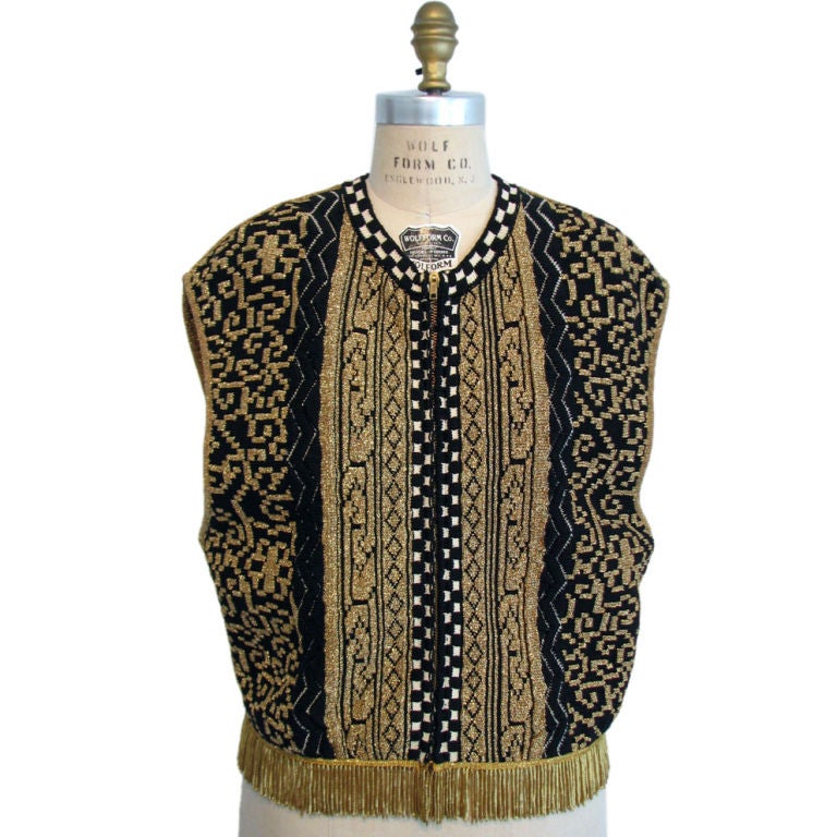 1980s JEAN PAUL GAULTIER 'Equator' Metallic Knit Waistcoat