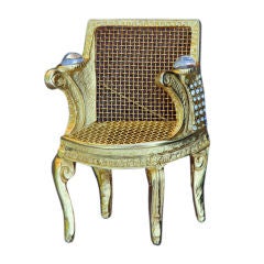 1980s KARL LAGERFELD Gilt & Crystal 'Chair' Brooch