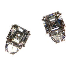 Asscher Cut and Half Moon CZ Earclips